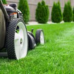 GrassNectar Lawn Care mowing a customer's grass in Gurnee.